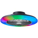 Brilliant Salerno Ceiling Fan Plastic Metal Black 36W 4700lm - 830-865 CCT+RGB | 485mm - Remote Control Dimmable