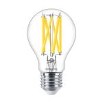 Philips Master LED E27 Pear Filament Clear 10.5W 1521lm - 922-927 Dim To Warm | Best Colour Rendering - Dimmable - Replaces 100W