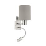 Eglo Wall Light Pasteri Steel Satin Nickel 40 | IP20 - Incl. Spot and Excl. 1x E27