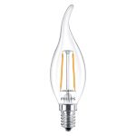 Philips Corepro LED Candle E14 Bent-tip Filament Clear 2W 250lm - 827 Extra Warm White | Replaces 25W